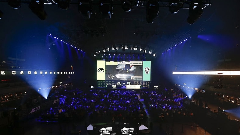 Jan 26, 2020; Minneapolis, Minnesota, USA; Los Angeles OpTic Gaming battles Chicago Huntsmen during the Call of Duty League Launch Weekend at The Armory. Mandatory Credit: Bruce Kluckhohn-USA TODAY Sports