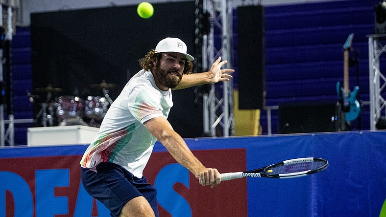 Reilly Opelka plays in an exhibition match against Tommy Paul during Madisen   s Match at Suncoast Credit Union at FSW. Duane Chaney established Madisen   s Match in 2008 after his three-year-old niece, Madisen Abramson, was diagnosed with an inoperable brain tumor. Inspired by Madisen and determined to help others, Chaney created Madisen   s Match to use tennis as a way to raise funds for pediatric and adult cancer charities.

Madisen Match 006