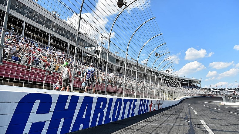 May 26, 2019; Concord, NC, USA; A general view down the front stretch prior to the Coca-Cola 600 at Charlotte Motor Speedway. Mandatory Credit: Jasen Vinlove-USA TODAY Sports