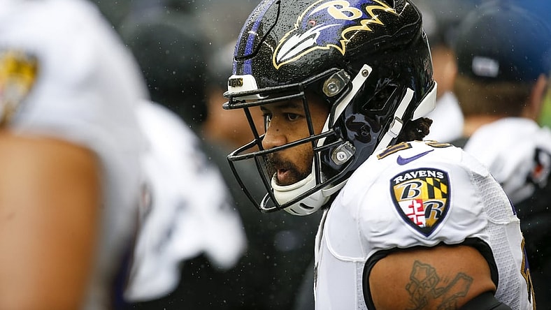 Oct 20, 2019; Seattle, WA, USA; Baltimore Ravens free safety Earl Thomas (29) stands on the sideline during the first quarter against the Seattle Seahawks at CenturyLink Field. Mandatory Credit: Joe Nicholson-USA TODAY Sports