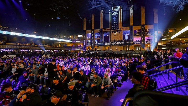 Jan 24, 2020; Minneapolis, Minnesota, USA; Fans fill The Armory during the Call of Duty League Launch Weekend. Mandatory Credit: Bruce Kluckhohn-USA TODAY Sports
