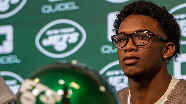 New York Jets introduce all three of their 2022 first-round NFL Draft picks. Garrett Wilson during a press conference at Atlantic Health Jets Training Center in Florham Park, NJ on Friday April 29, 2022.

Jets 1st Round Draft Picks 2022