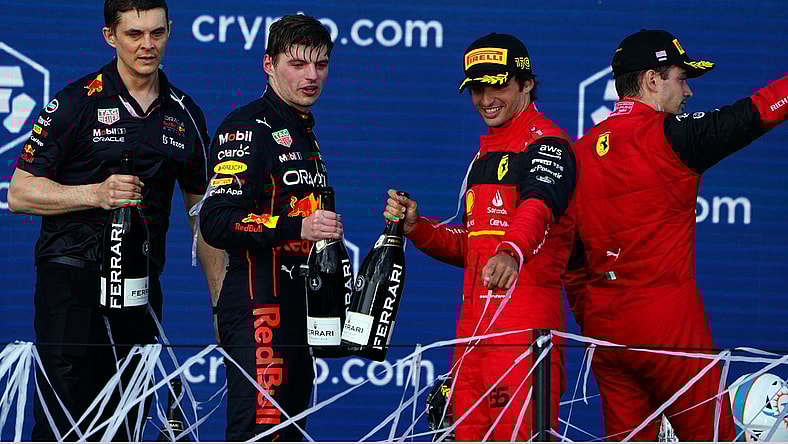 May 8, 2022; Miami Gardens, Florida, USA;  races during the Miami Grand Prix at Miami International Autodrome. Mandatory Credit: John David Mercer-USA TODAY Sports