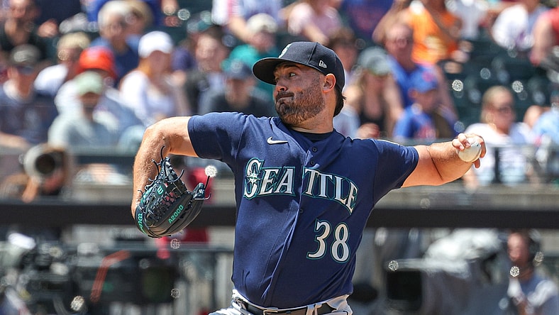 May 15, 2022; New York City, New York, USA; Seattle Mariners starting pitcher Robbie Ray (38) delivers a pitch during the first inning against the New York Mets at Citi Field. Mandatory Credit: Vincent Carchietta-USA TODAY Sports