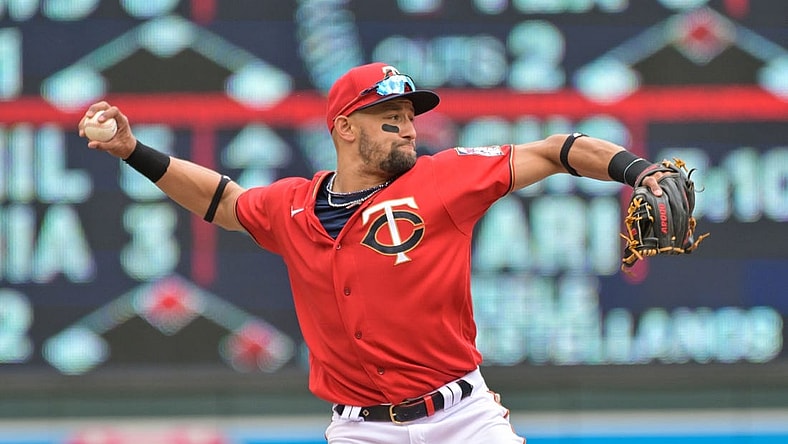 May 15, 2022; Minneapolis, Minnesota, USA; Minnesota Twins shortstop Royce Lewis (23) makes a put out against the Cleveland Guardians during the seventh inning at Target Field. Mandatory Credit: Jeffrey Becker-USA TODAY Sports