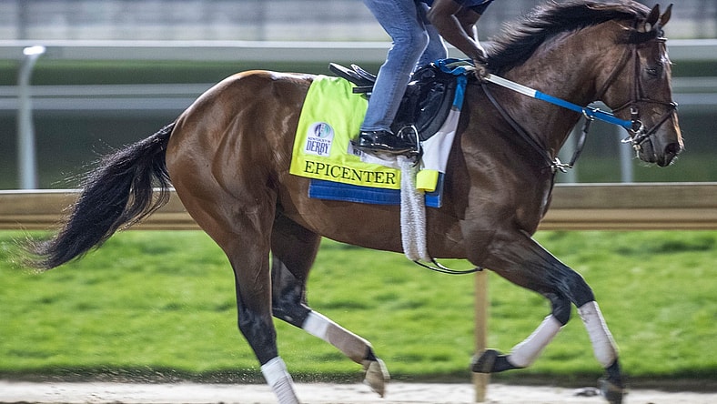 Kentucky Derby hopeful Epicenter puts in a final workout atChurchill Downs one week before the race. April 30, 2022

Af5i9253