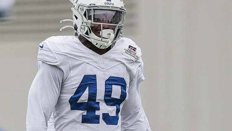 Indianapolis Colts linebacker Matthew Adams (49) during practice at the Indiana Farm Bureau Football Center on Tuesday, Sept. 1, 2020.

Indianapolis Colts Practice At Indiana Farm Bureau Football Center Complex On Tuesday Sept 1 2020