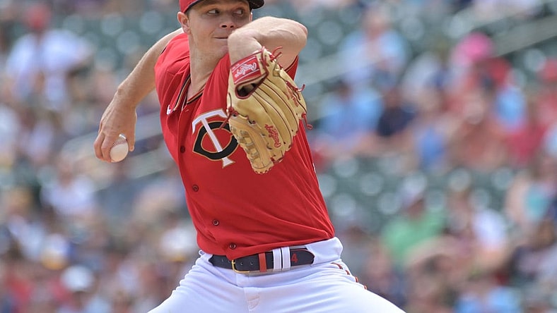 May 29, 2022; Minneapolis, Minnesota, USA; Minnesota Twins starting pitcher Sonny Gray (54) throws a pitch against the Kansas City Royals during the first inning at Target Field. Mandatory Credit: Jeffrey Becker-USA TODAY Sports