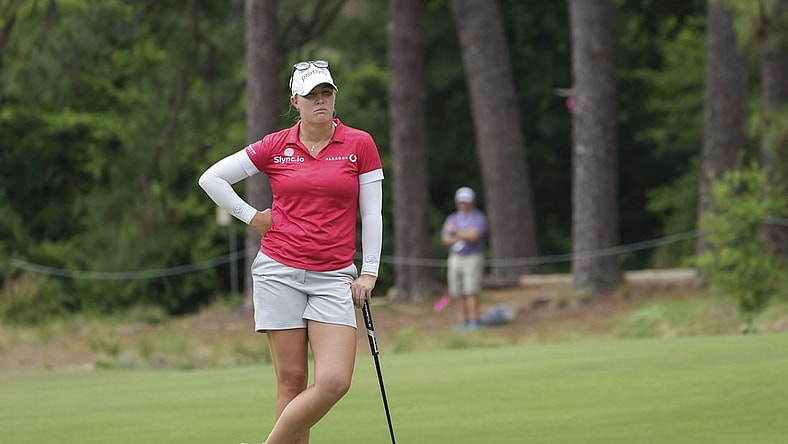 Jun 3, 2022; Southern Pines, North Carolina, USA; Jennifer Kupcho on the green during the second round of the U.S. Women's Open. Mandatory Credit: David Yeazell-USA TODAY Sports
