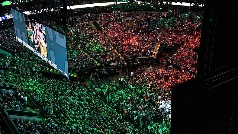 Sep 29, 2019; Philadelphia, PA, USA; General view during the Overwatch League Grand Finals e-sports event at Wells Fargo Center. Mandatory Credit: Bill Streicher-USA TODAY Sports