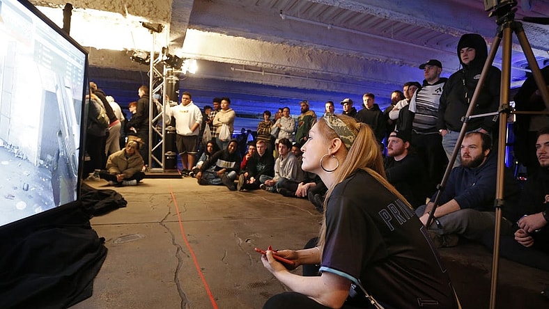 Jan 25, 2020; Minneapolis, Minnesota, USA; Fans watch as amateurs compete in the lower level of The Armory during the Call of Duty League Launch Weekend. Mandatory Credit: Bruce Kluckhohn-USA TODAY Sports