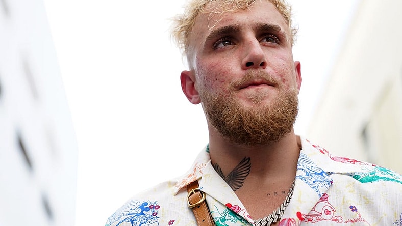 Jun 3, 2021; Miami Beach, Florida, USA; YouTube star Jake Paul looks on at World Famous 5th St. Gym. Mandatory Credit: Jasen Vinlove-USA TODAY Sports