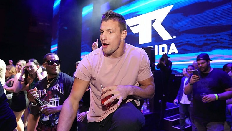 Feb 11, 2022; Los Angeles, CA, USA; Rob Gronkowski during the NFL Alumni Legends Party at Avalon Hollywood. Mandatory Credit: Kirby Lee-USA TODAY Sports