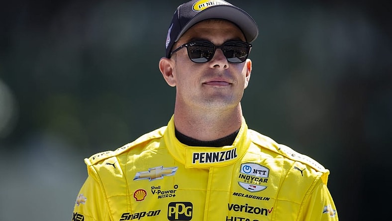 May 29, 2022; Indianapolis, Indiana, USA; IndyCar Series driver Scott McLaughlin during the running of the 106th Indianapolis 500 at Indianapolis Motor Speedway. Mandatory Credit: Mark J. Rebilas-USA TODAY Sports