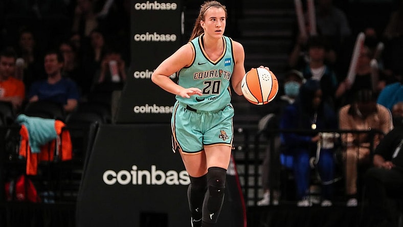Jun 1, 2022; Brooklyn, New York, USA;  New York Liberty guard Sabrina Ionescu (20) at Barclays Center. Mandatory Credit: Wendell Cruz-USA TODAY Sports