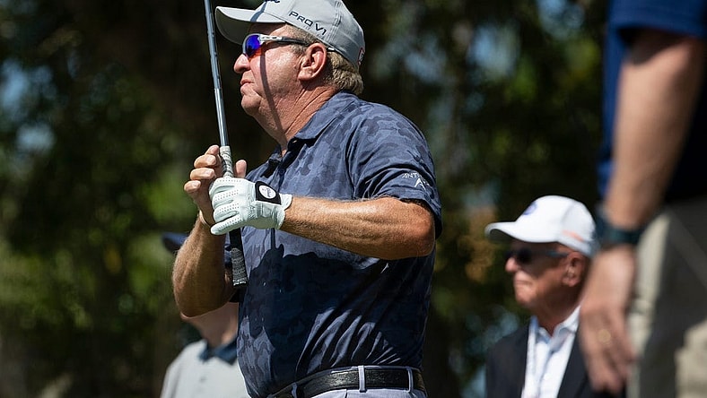 Billy Mayfair tees off at the first hole during the Chubb Classic Pro Am, Wednesday, April 14, 2021, at the Tiburon Golf Club in North Naples.

Ndn 0413 Ja Chubb Classic 09