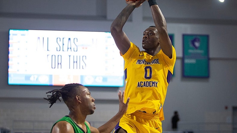 Montverde Academy's Dariq Whitehead (0) shoots during the second half of the GEICO Nationals quarterfinal between AZ Compass Prep (Ariz.) and Montverde Academy (Fla.), Thursday, March 31, 2022, at Suncoast Credit Union Arena in Fort Myers, Fla.Montverde Academy defeated AZ Compass Prep 72-63.

GEICO Nationals 2022: AZ Compass Prep (Ariz.) vs. Montverde Academy (Fla.), March 31, 2022