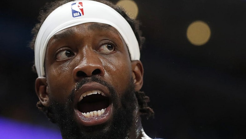 Apr 19, 2022; Memphis, Tennessee, USA; Minnesota Timberwolves guard Patrick Beverley (22) speaks to a referee during the second half of game two of the first round for the 2022 NBA playoffs against the Memphis Grizzlies at FedExForum. Mandatory Credit: Christine Tannous-USA TODAY Sports