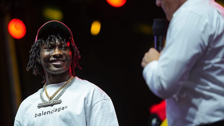 Marquise Brown joins Michael Bidwill, Owner of the Cardinals, during a watch party for fans at Cardinal Stadium on Thursday, April 28, 2022, in Glendale. Brown was traded to the Cardinals by the Ravens and was brought to Glendale for the Draft Party.

Uscp 7krqkjrl5941l449u1rk2 Original