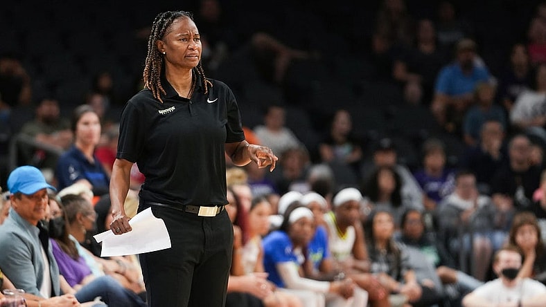 Dallas Wings head coach Vickie Johnson looks out at his team during the first half against the Dallas Wings at the Footprint Center on Thursday, May 19, 2022, in Phoenix.

Uscp 7l2kowuxt4k1aflt91rk2 Original