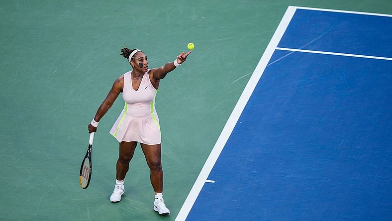 Serena Williams prepares to serve during the Western & Southern Open on Aug. 16.

Syndication The Enquirer