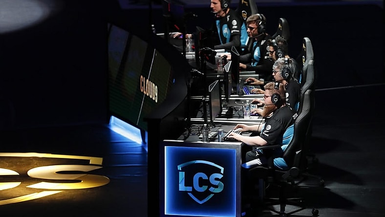 Aug 25, 2019; Detroit, MI, USA; Cloud9 competes during LCS Summer Finals event against Team Liquid (not pictured) at Little Caesars Arena. Mandatory Credit: Raj Mehta-USA TODAY Sports
