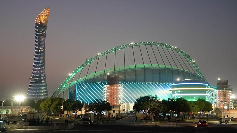 Oct 2 2019; Doha; Qatar; General overall view of Khalifa International Stadium and the Aspire Tower during the IAAF World Athletics Championships. The stadium will be one of the venues for the 2022 FIFA World Cup. Mandatory Credit: Kirby Lee-USA TODAY Sports