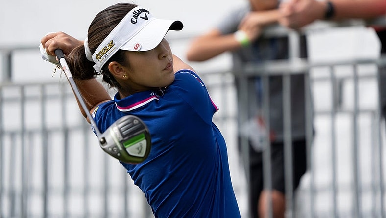 Andrea Lee tees off on hole one of the Kendale Course during the third round of the Kroger Queen City Championship presented by P&G at the Kenwood Country Club in Madeira on Saturday, Sept. 10, 2022.

Lpga Queen City Championship 685