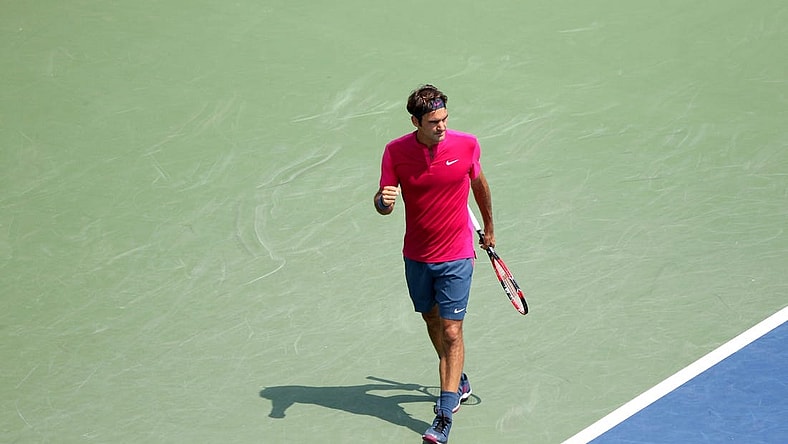 Roger Federer pumps his fist as he wins a point over Novak Djokovic in the Western and Southern Open finals at the Lindner Family Tennis Center in Mason on Sunday, Aug. 23, 2015. Federer won (7-6 (1), 6-3.
Uscpcent02 6lxulhqu48mo8ptme37 Original