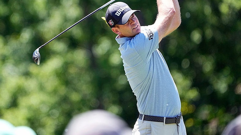 Jun 5, 2022; Dublin, Ohio, USA; Brendan Steele watches his tee shot on the 5th hole during the Final Round of the Memorial Tournament at Muirfield Village Golf Club in Dublin, Ohio on June 5, 2022.

Pga Final Round Memorial Tournament