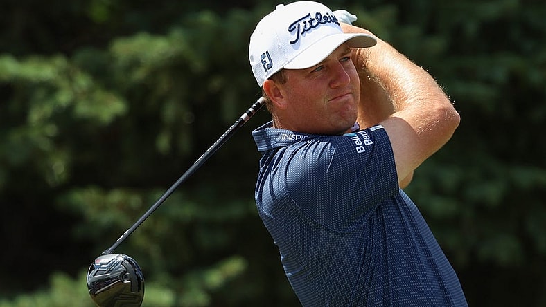 Jul 24, 2022; Blaine, Minnesota, USA; Tom Hoge drives on the second hole during the final round of the 3M Open golf tournament. Mandatory Credit: Matt Krohn-USA TODAY Sports