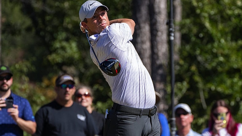 Oct 23, 2022; Ridgeland, South Carolina, USA; Rory McIlroy plays from the fourth tee during the final round of THE CJ CUP in South Carolina golf tournament. Mandatory Credit: David Yeazell-USA TODAY Sports