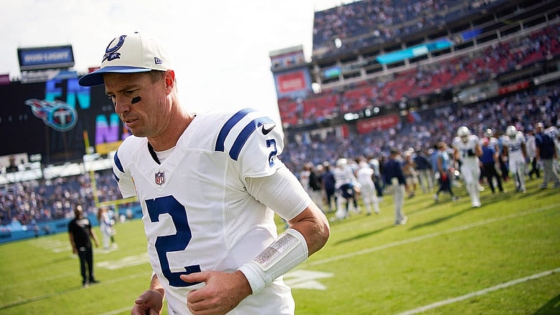 Indianapolis Colts quarterback Matt Ryan (2) leaves the field after losing to the Tennessee Titans at Nissan Stadium Sunday, Oct. 23, 2022, in Nashville, Tenn.

Nfl Indianapolis Colts At Tennessee Titans