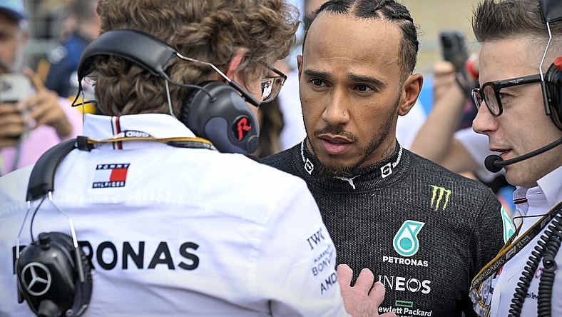 Oct 23, 2022; Austin, Texas, USA; Mercedes AMG Petronas Motorsport driver Lewis Hamilton (44) of Team Great Britain before the start of the U.S. Grand Prix F1 race at Circuit of the Americas. Mandatory Credit: Jerome Miron-USA TODAY Sports