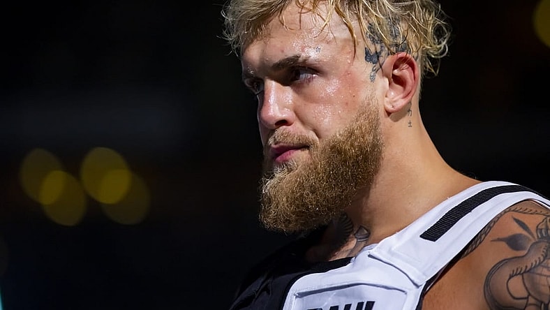 Oct 29, 2022; Glendale, Arizona, USA; Jake Paul during a boxing match at Desert Diamond Arena. Mandatory Credit: Mark J. Rebilas-USA TODAY Sports