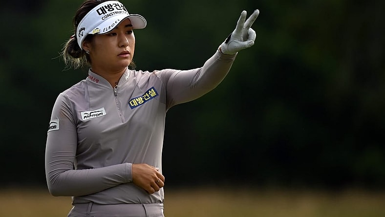 Jun 25, 2021; John's Creek, Georgia, USA; Jeongeun Lee6 looks down the fairway for her shot from the sixth tee during the second round of the KPMG Women's PGA Championship golf tournament at the Atlanta Athletic Club. Mandatory Credit: Adam Hagy-USA TODAY Sports