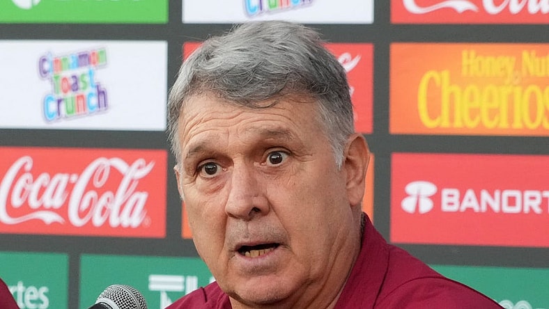 Sep 20, 2022; Carson, CA, USA; Mexico manager Gerardo Martino at media day at Dignity Health Sports Park. Mandatory Credit: Kirby Lee-USA TODAY Sports