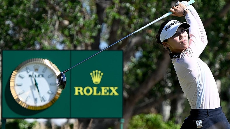 Lydia Ko tees off on the 18th hole during the 2022 CME Group Tour Golf Championship Pro-Am at the Tiburn Golf Club in Naples, Fla., Saturday, Nov. 16, 2022.
Dsc 1141