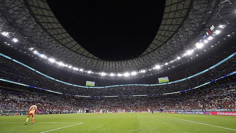 Nov 28, 2022; Lusail, Qatar; General view of game action between Portugal and .Uruguay during the second half of the group stage match in the 2022 World Cup at Lusail Stadium. Mandatory Credit: Yukihito Taguchi-USA TODAY Sports