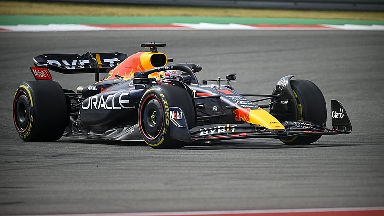 Oct 23, 2022; Austin, Texas, USA; Red Bull Racing Limited driver Max Verstappen (1) of Team Netherlands during the running of the U.S. Grand Prix F1 race at Circuit of the Americas. Mandatory Credit: Jerome Miron-USA TODAY Sports