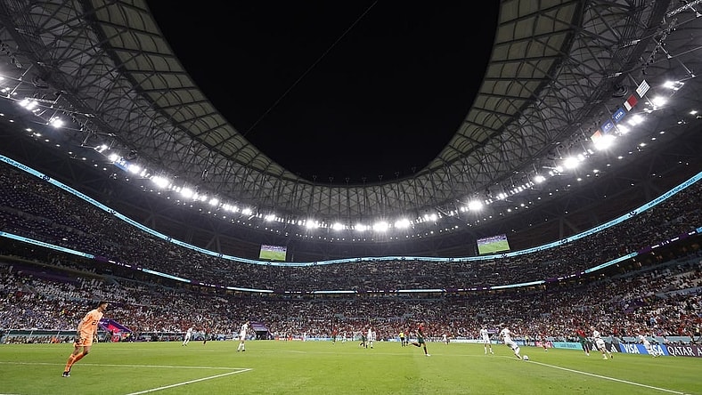 Nov 28, 2022; Lusail, Qatar; General view of game action between Portugal and .Uruguay during the second half of the group stage match in the 2022 World Cup at Lusail Stadium. Mandatory Credit: Yukihito Taguchi-USA TODAY Sports