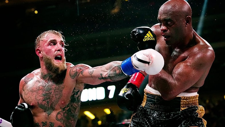 October 29, 2022; Glendale, Ariz; USA; Jake Paul throws a punch at Anderson Silva during a bout at Desert Diamond Arena.
Best 02