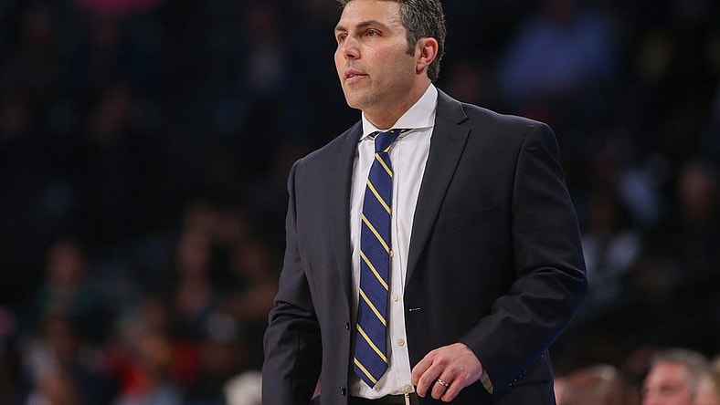 Jan 4, 2023; Atlanta, Georgia, USA; Georgia Tech Yellow Jackets head coach Josh Pastner on the sideline against the Miami Hurricanes in the second half at McCamish Pavilion. Mandatory Credit: Brett Davis-USA TODAY Sports