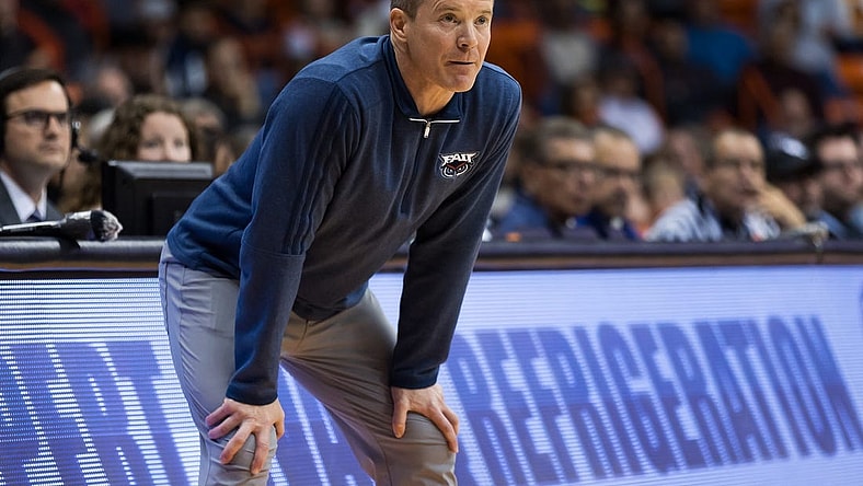 FAU head men's basketball coach Dusty May watches the game at a game against UTEP on Saturday, Jan. 21, 2023, at the Don Haskins Center in El Paso, Texas.

Utep V Fau Mbb
