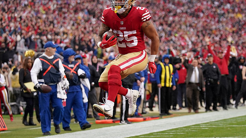 nfl championship sunday running backs: elijah mitchell