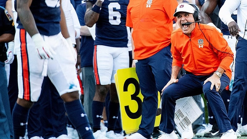 Auburn defensive coordinator Kevin Steele in first half action against Alabama in the Iron Bowl at Jordan-Hare Stadium in Auburn, Ala., on Saturday, November 30, 2019.

Steele