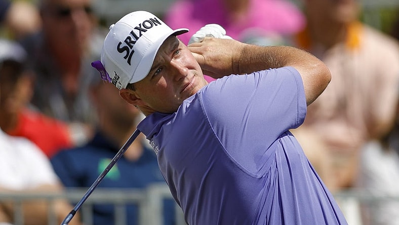 Feb 27, 2022; Palm Beach Gardens, Florida, USA; Sepp Straka plays his shot from the first teed uring the final round of The Honda Classic golf tournament. Mandatory Credit: Sam Navarro-USA TODAY Sports