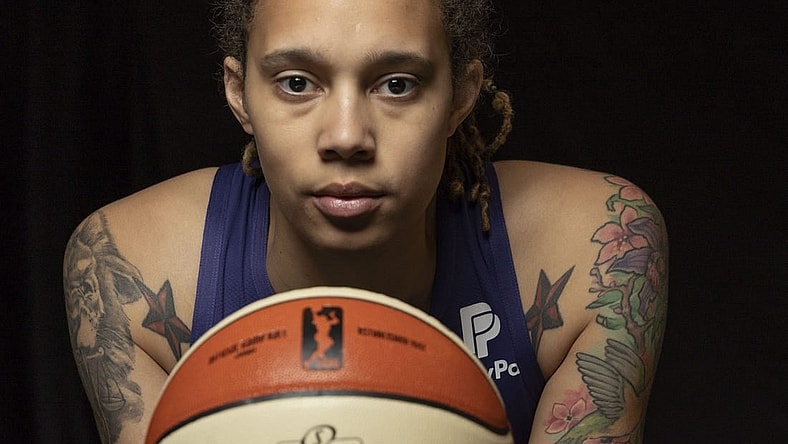 May 20, 2019; Phoenix, AZ, USA; WNBA MVP candidate and All Stars player Brittney Griner during media day before she enters her eighth season with Phoenix Mercury. Mandatory Credit: Nick Oza/The Republic-USA TODAY NETWORK