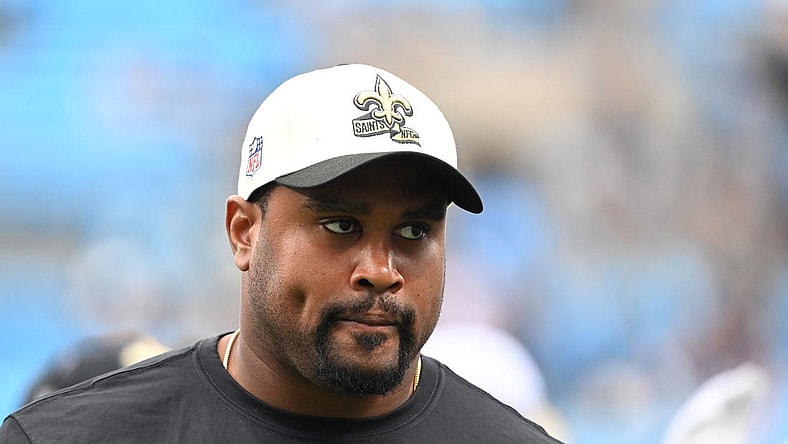 Sep 25, 2022; Charlotte, North Carolina, USA; New Orleans Saints quarterbacks coach Ronald Curry before the game at Bank of America Stadium. Mandatory Credit: Bob Donnan-USA TODAY Sports