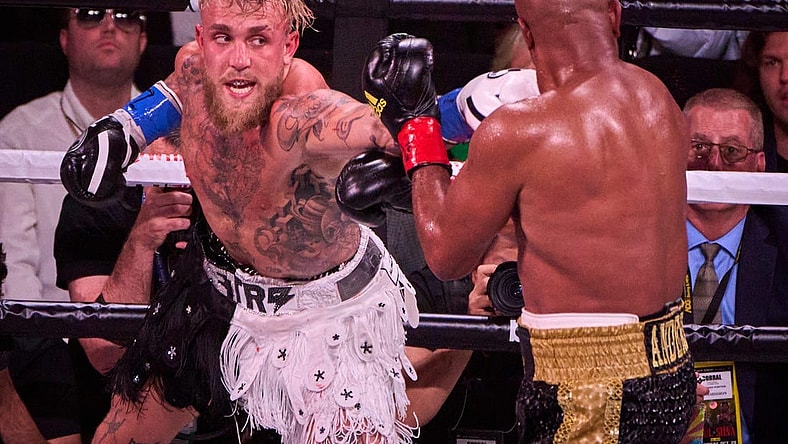 Jake Paul throws a punch at Anderson Silva during their match at Desert Diamond Arena in Glendale, on Saturday, Oct. 29, 2022.

Jake Paul V Anderson Silva
